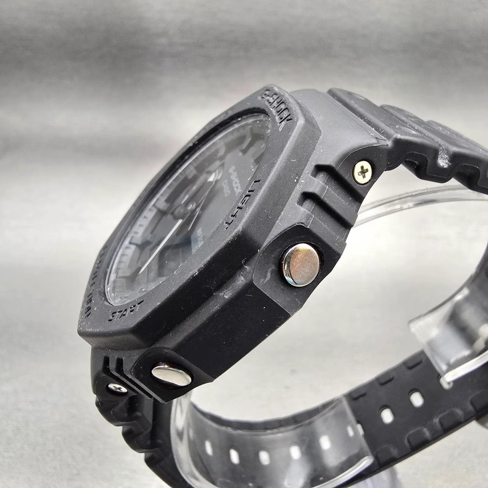 Casio G-Shock GA-2100 Watch Men 45mm Black Dial Black Chrono Alarm New Battery G2
