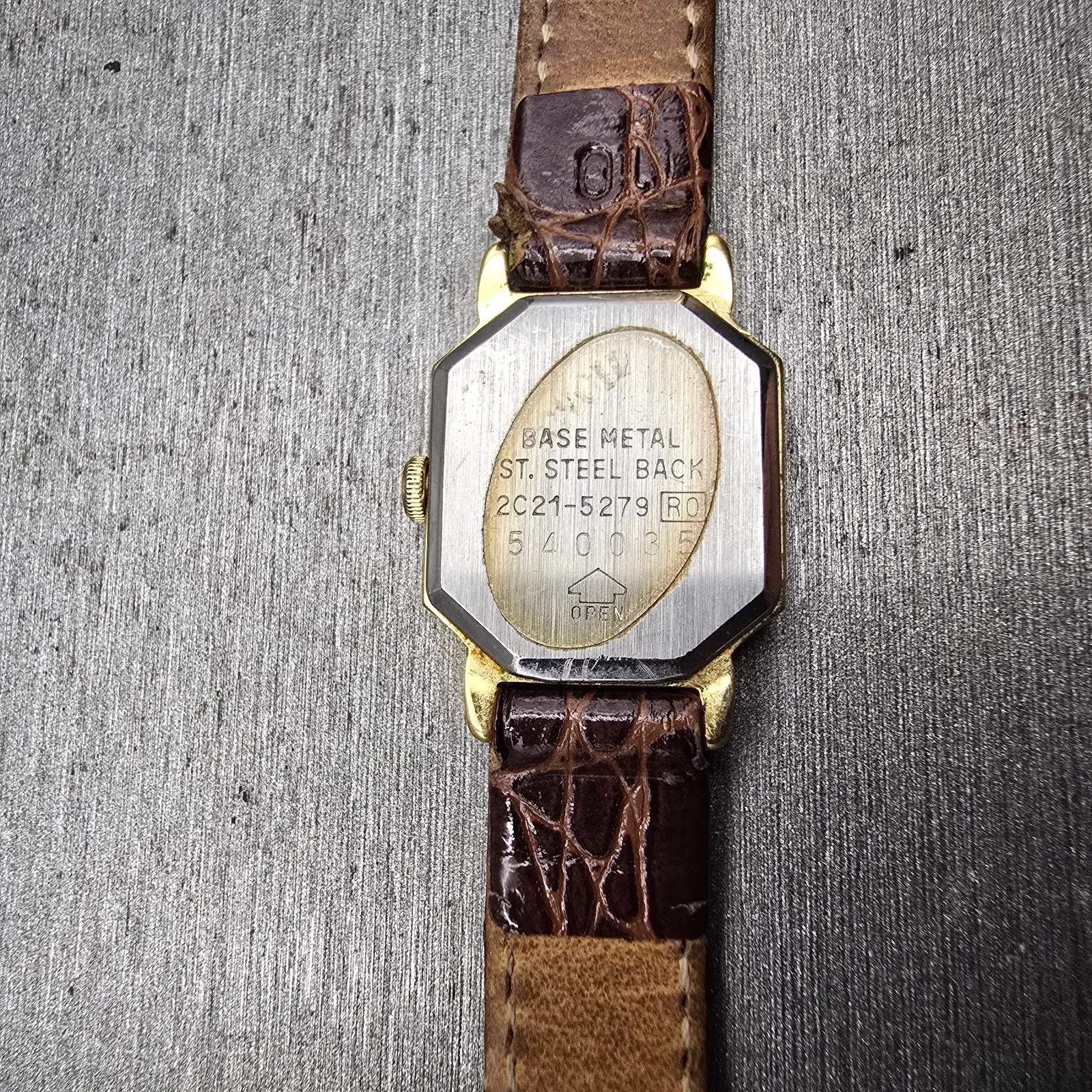 Seiko TankWatch Women 17mm Gray Dial Gold Tone Octagon 2C21-5279 New Battery VTG10