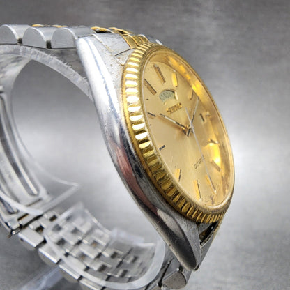 Seiko Presidential Watch Men 36mm Gold Dial Twotone Day Date 7n438111 New Batt3