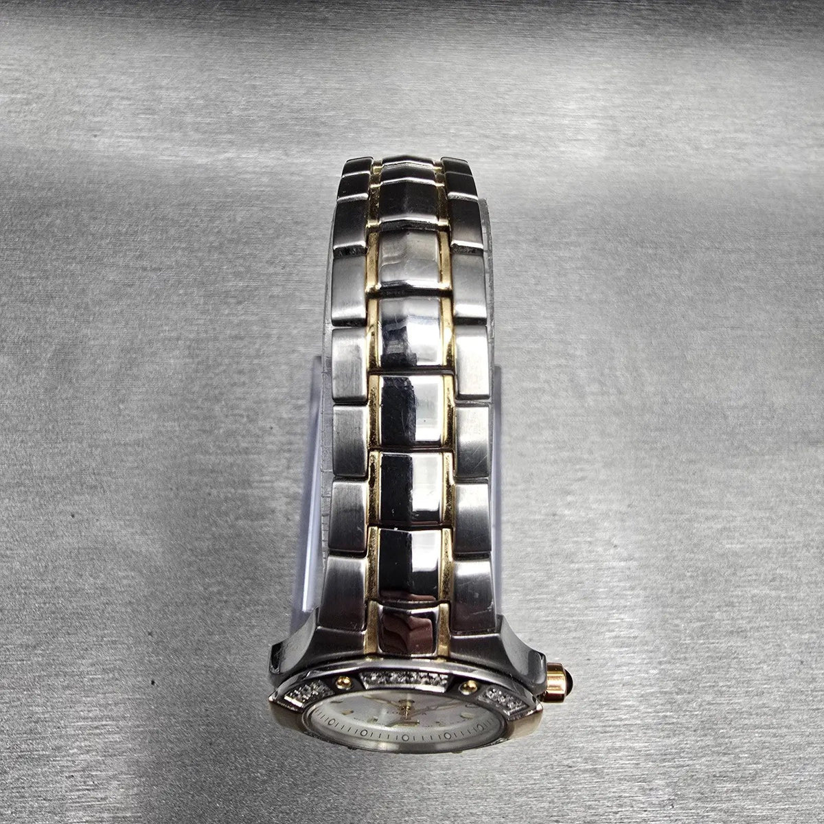 Seiko Coutura Watch Women 26mm MOP Dial Two Tone Date Gemmed 7N82-0CG0 New Batt4