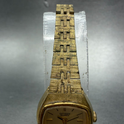 Citizen CQ Watch Women 19mm Champagne Dial Gold Tone 4031-893425 New Battery4