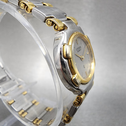 Citizen CQ Watch Women 20mm Silver Dial Two Tone Round 3220S05154 New Battery3