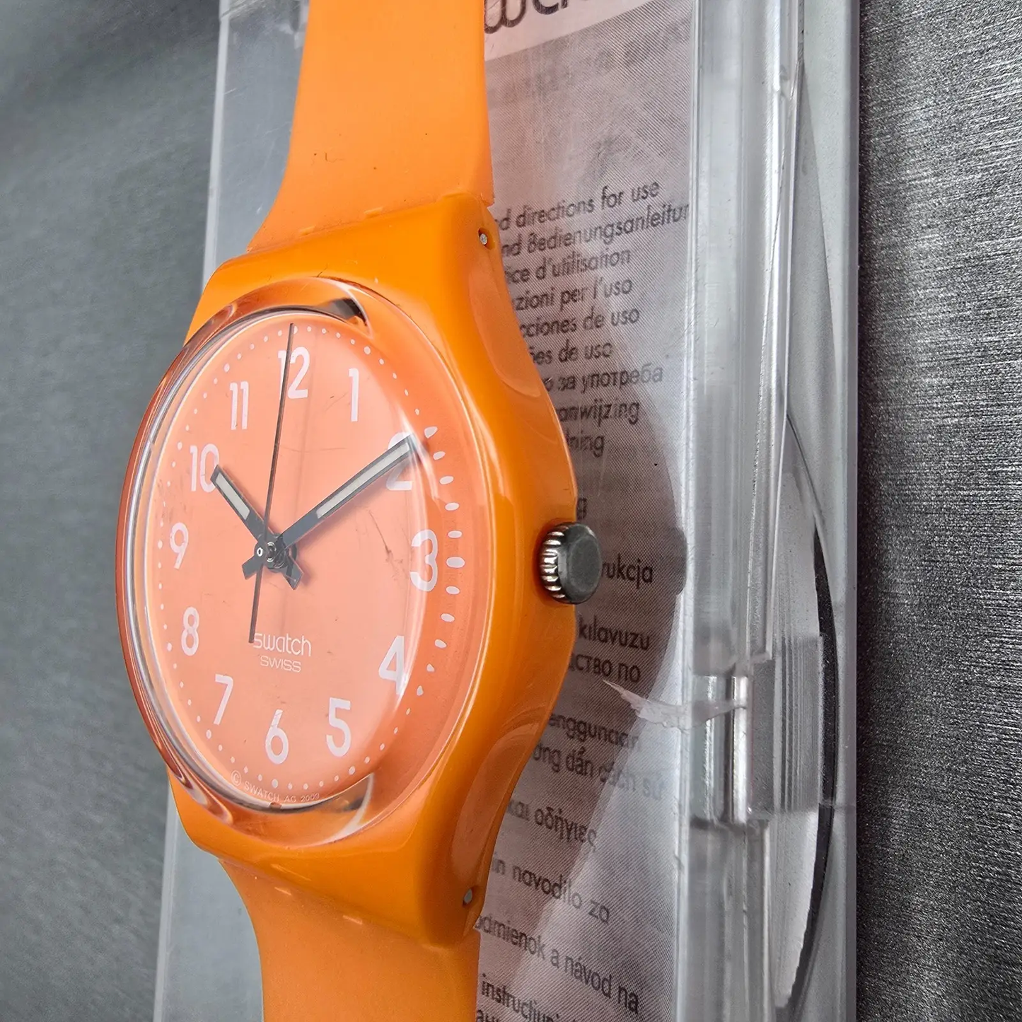 Swatch Fresh Papaya Watch Men 34mm Orange Dial Orange Tone GO105 New Battery4