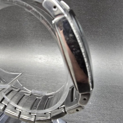 Bulova Watch Men 30mm Black Dial Silver Diamonds Date Rectangle 96E02 New Batt3