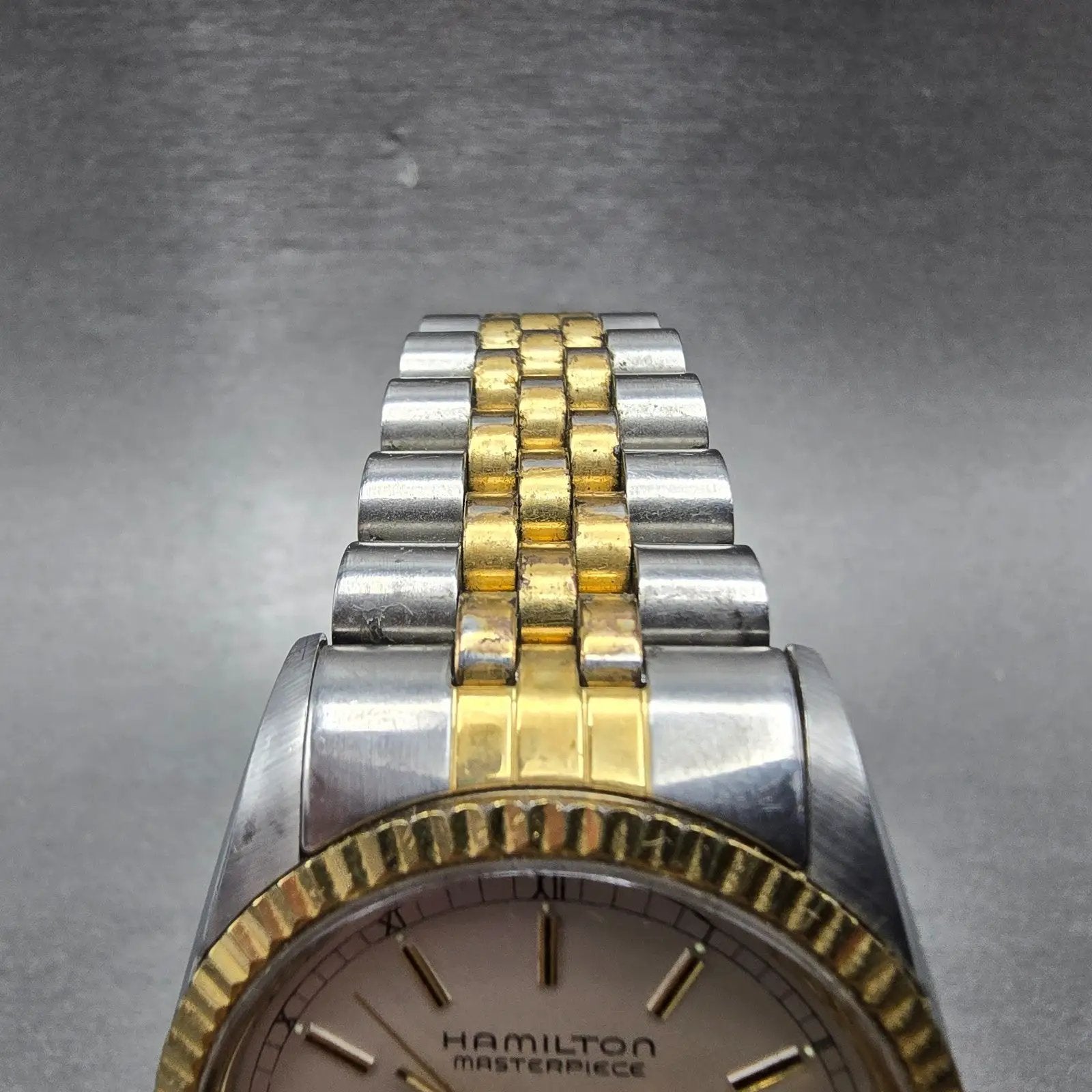 Hamilton Masterpiece President Watch Men 36mm Silver Dial Two Tone Date Round4