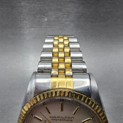 Hamilton Masterpiece President Watch Men 36mm Silver Dial Two Tone Date Round4