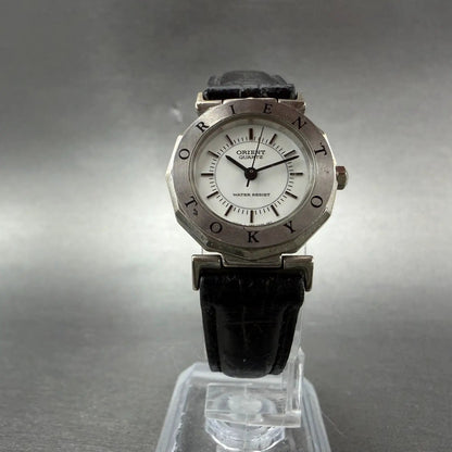 Orient Watch Women 24mm White Dial Silver Tone Round New Battery Vintage5