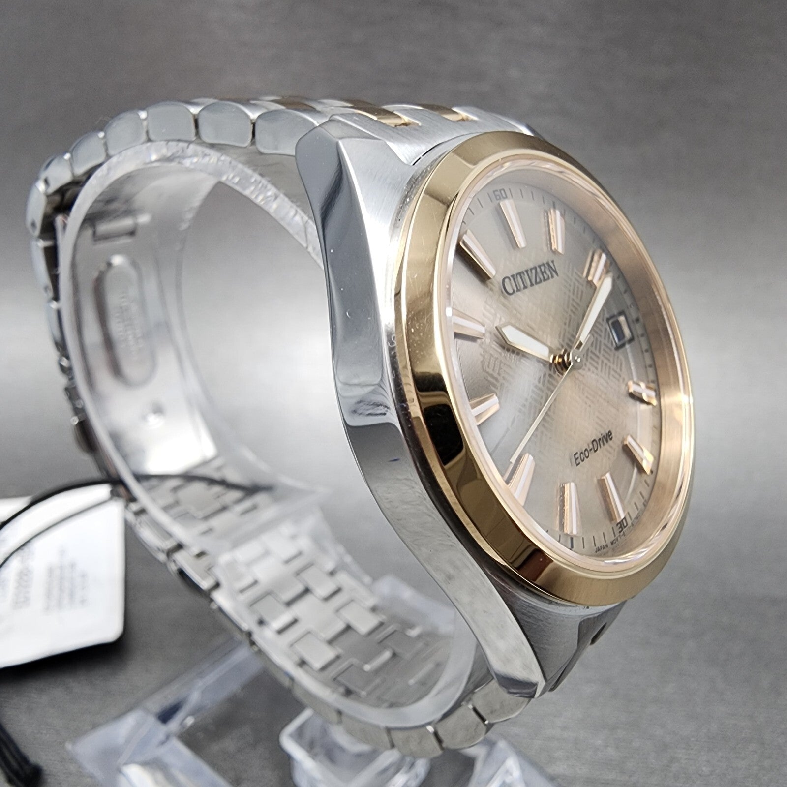 Citizen EcoDrive Peyton Watch Women Brown Dial Two Tone Date Bracelet E01226593