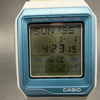 Casio HotBiz Watch Men 35mm Digital White Blue Rectangle VDB-101JIM New Battery1