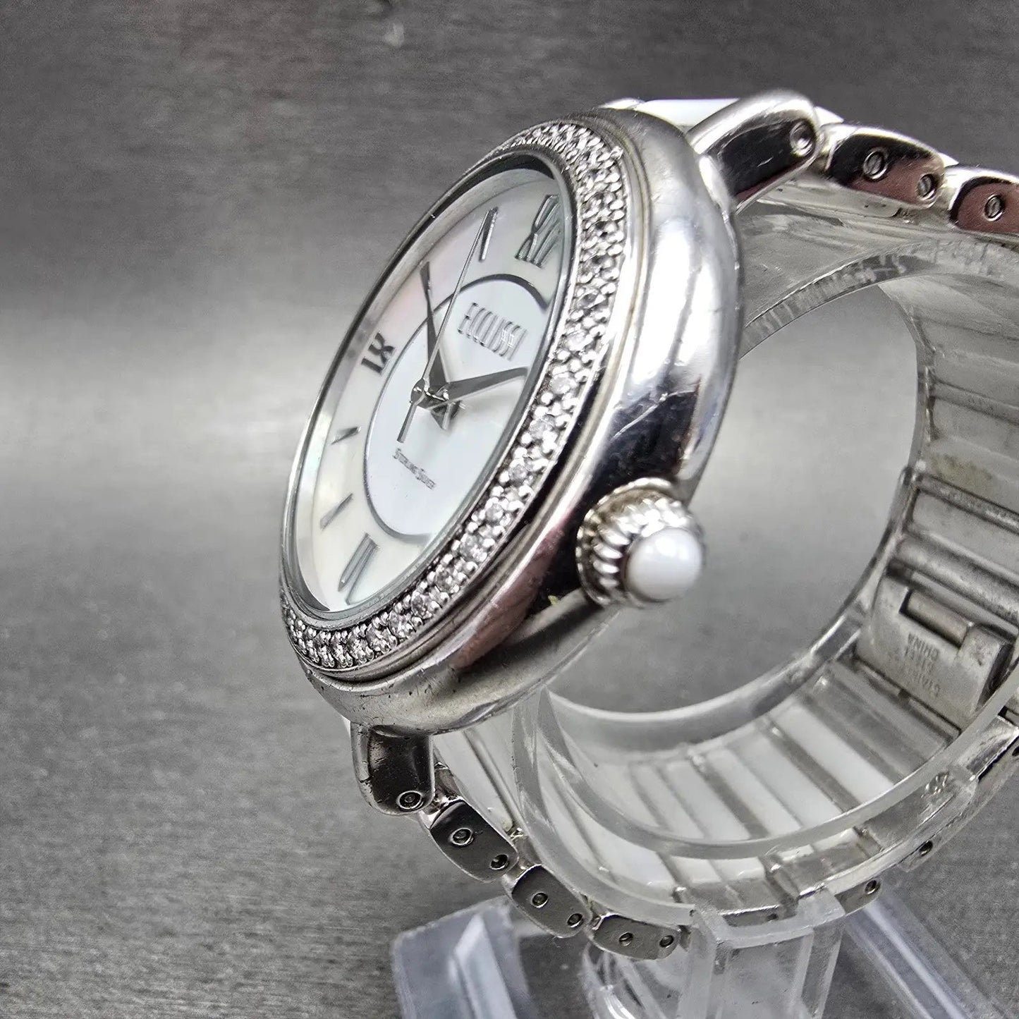 Ecclissi Sterling Silver Watch Women 37mm MOP Dial  Steel Ceramic Round New Batt2