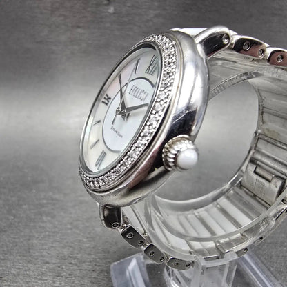 Ecclissi Sterling Silver Watch Women 37mm MOP Dial  Steel Ceramic Round New Batt2