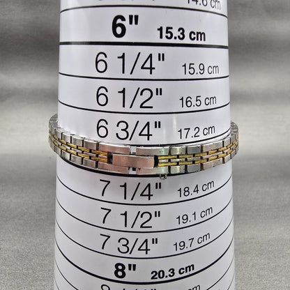 Seiko Watch Women 16mm Silver Dial Two Tone Rectangle 2C20-5209 New Battery9