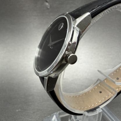 Movado Museum Watch Women 28mm Black Dial Steel Round 0607274 New Battery3