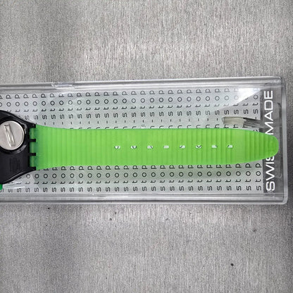 Swatch Stop-Watch Jess'Rush Watch Men 34mm Black Dial SSB100 New Battery NOS7