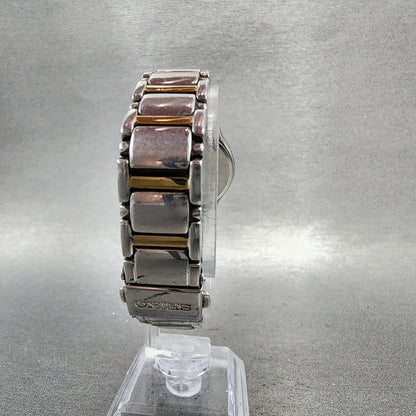 Seiko Solar Watch Women 28mm MOP Dial Two tone Date Round V1370AA0 Runs7