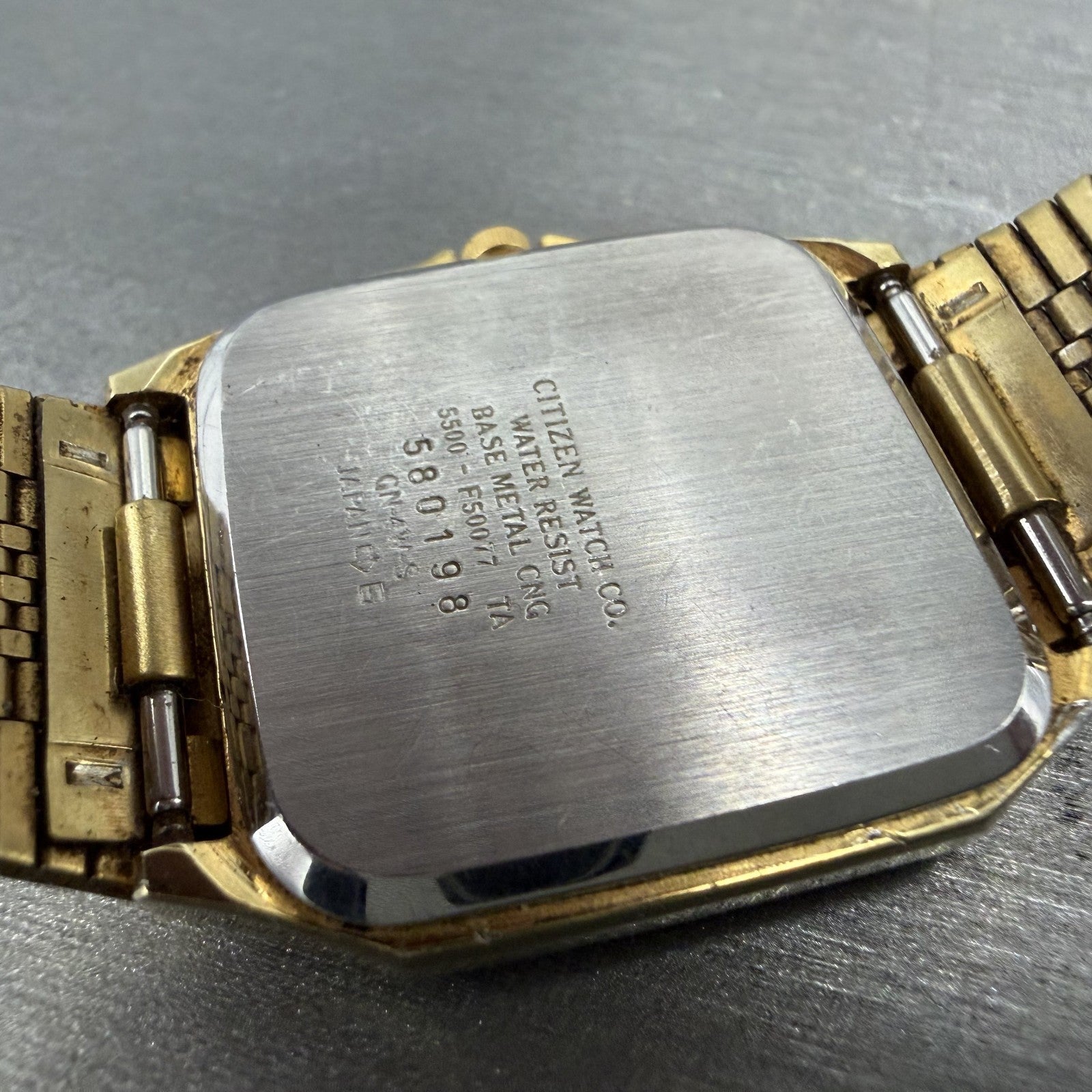 Citizen Forma Tank Watch Men 31mm Champagne Dial Gold Tone Daydate New Battery9