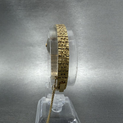 Seiko Watch Women 17mm Tan Dial Gold Tone Rectangle 1400-5349 New Battery7