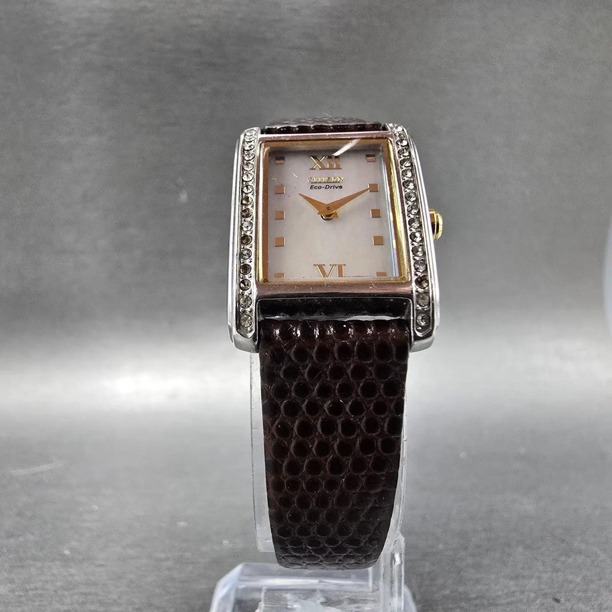 Citizen Eco-Drive Tank Watch Women 19mm MOP Dial Steel Crystal B023-H299883 Runs5