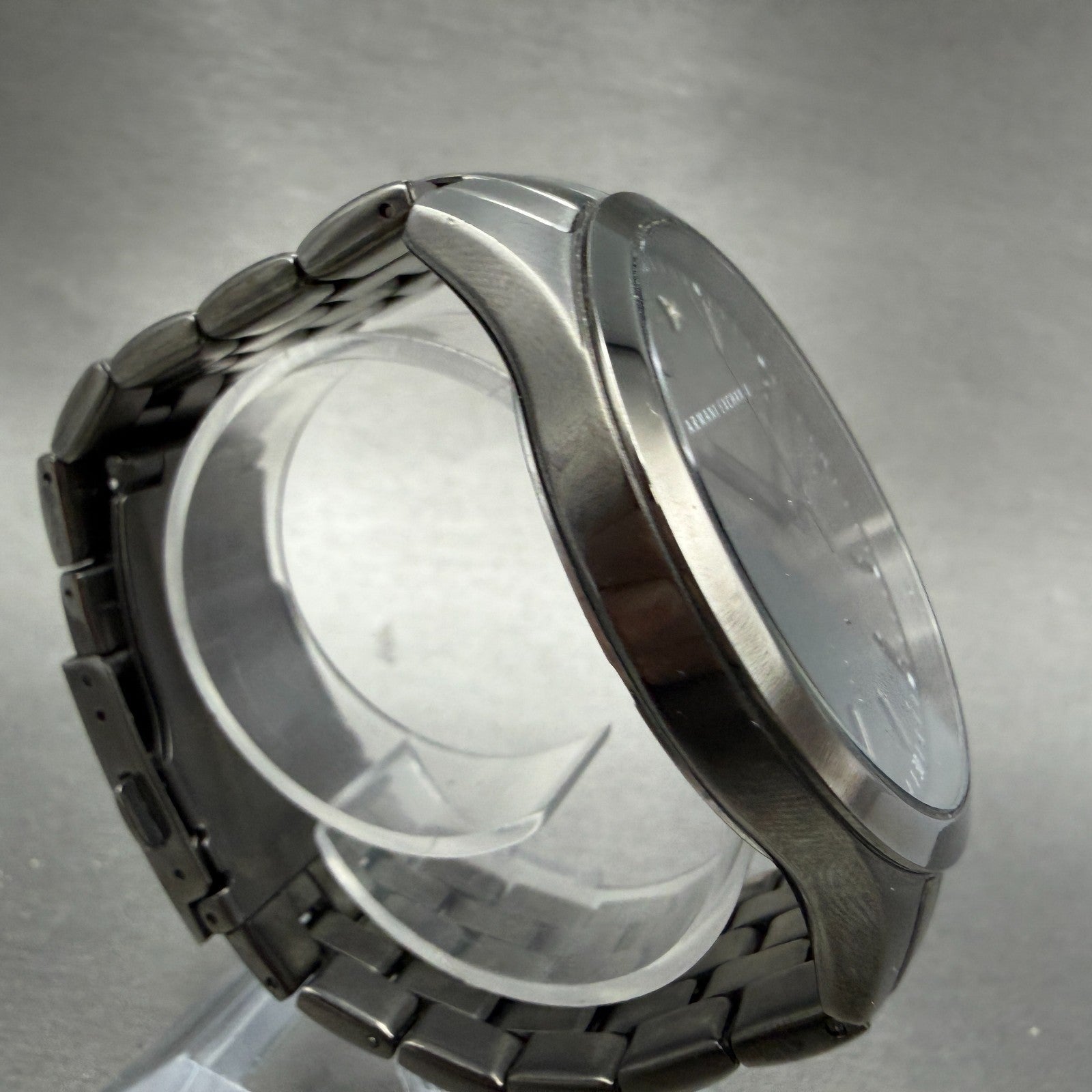 Armani Exchange Hampton Watch Men 46mm Black Dial Black Tone Round New Battery3