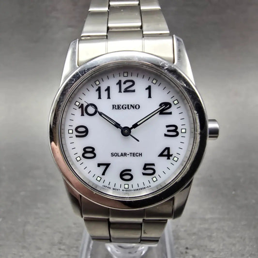 Citizen Reguno Solar Watch Women 30mm White Dial Silver Tone E031-S038090 Runs0