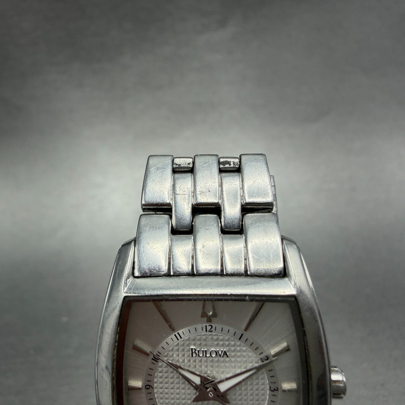 Bulova Tank Watch Women 26mm Silver Dial Silver Tone Rectangle 96L130 NewBattery4