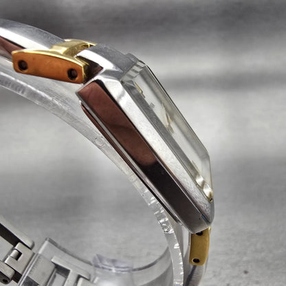 Bulova Watch Women 18mm MOP Dial Two Tone Rectangle Bangle 98L149 New Battery3