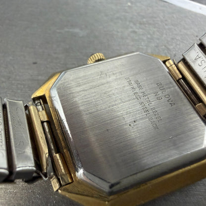 Bulova Accutron Watch Women 27mm White Dial Gol Tone Octagon 6927 VTG PARTS10