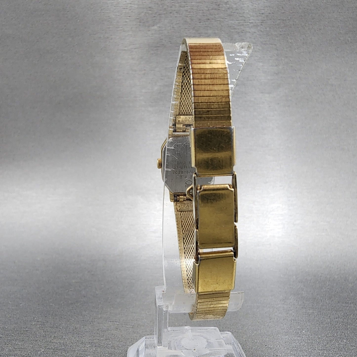 Seiko Watch Women 16mm Brown Dial Gold Tone Octagon 2C205769 New Battery VTG7