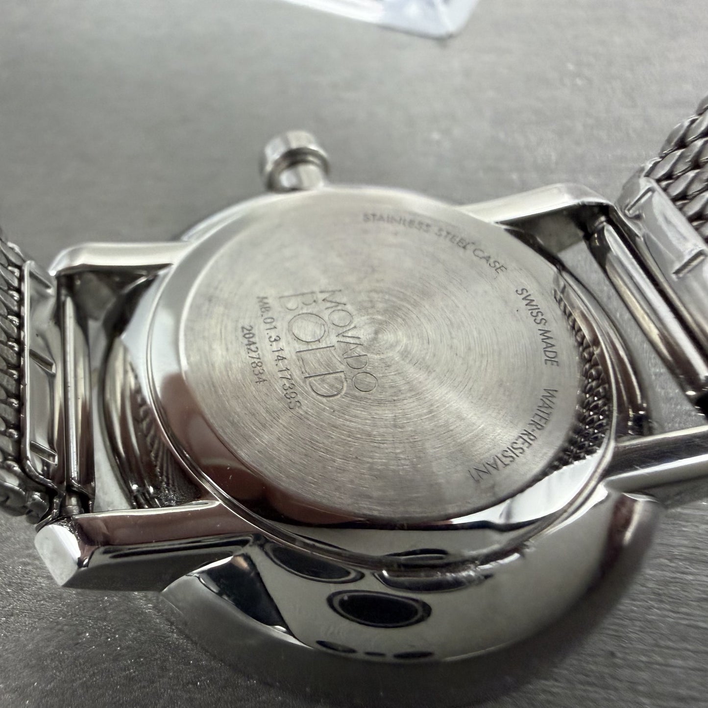 Movado Bold Shimmer Watch Women 34mm Silver Dial Steel Crystal Bezel New Batt9