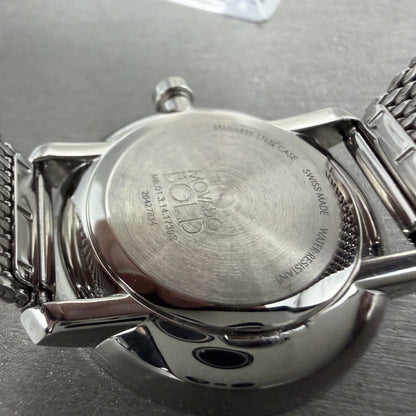 Movado Bold Shimmer Watch Women 34mm Silver Dial Steel Crystal Bezel New Batt9
