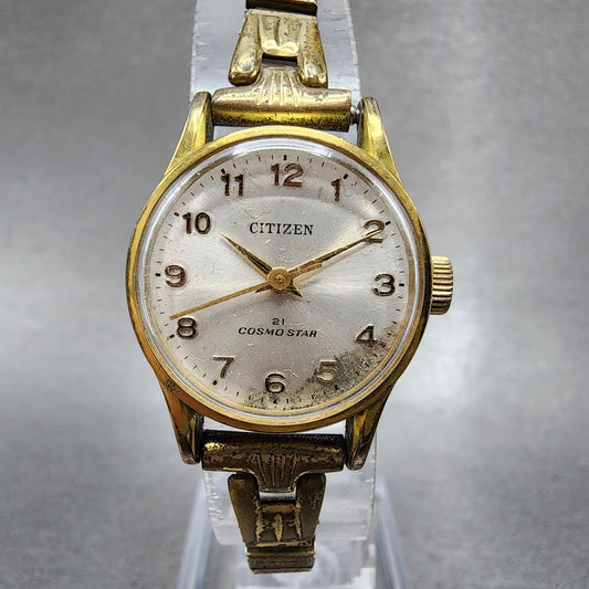 Citizen Cosmo Star Watch Women 22mm Silver Dial Gold Tone Manual 4620054 Runs0