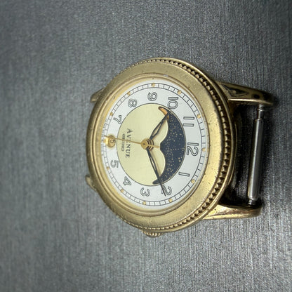 Seiko Avenue Moon Phase Watch Women 24mm White Dial Gold Tone 4K34-0010 PARTS5