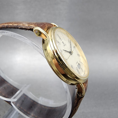 Citizen Noblia Watch Women 27mm Champagne Dial Gold Tone Date New Battery VTG3