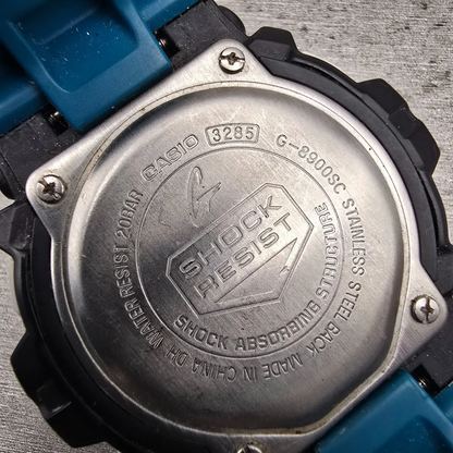 Casio G-Shock G-8900SC Watch Men 52mm Black Blue Chronograph Alarm New Battery10