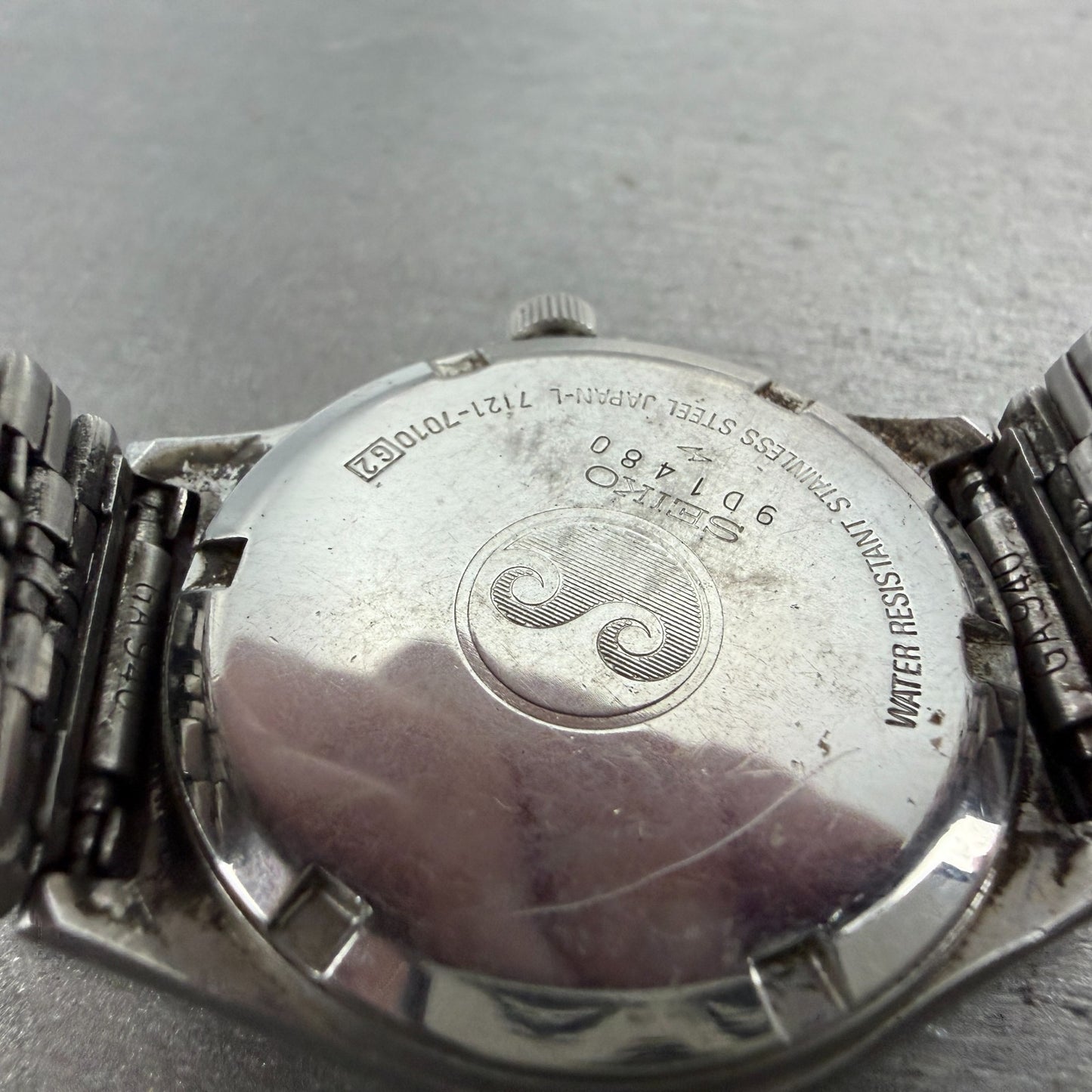 Seiko Silverwave Watch Men 35mm White Dial Steel Round 7121-7010 New Battery VTG9