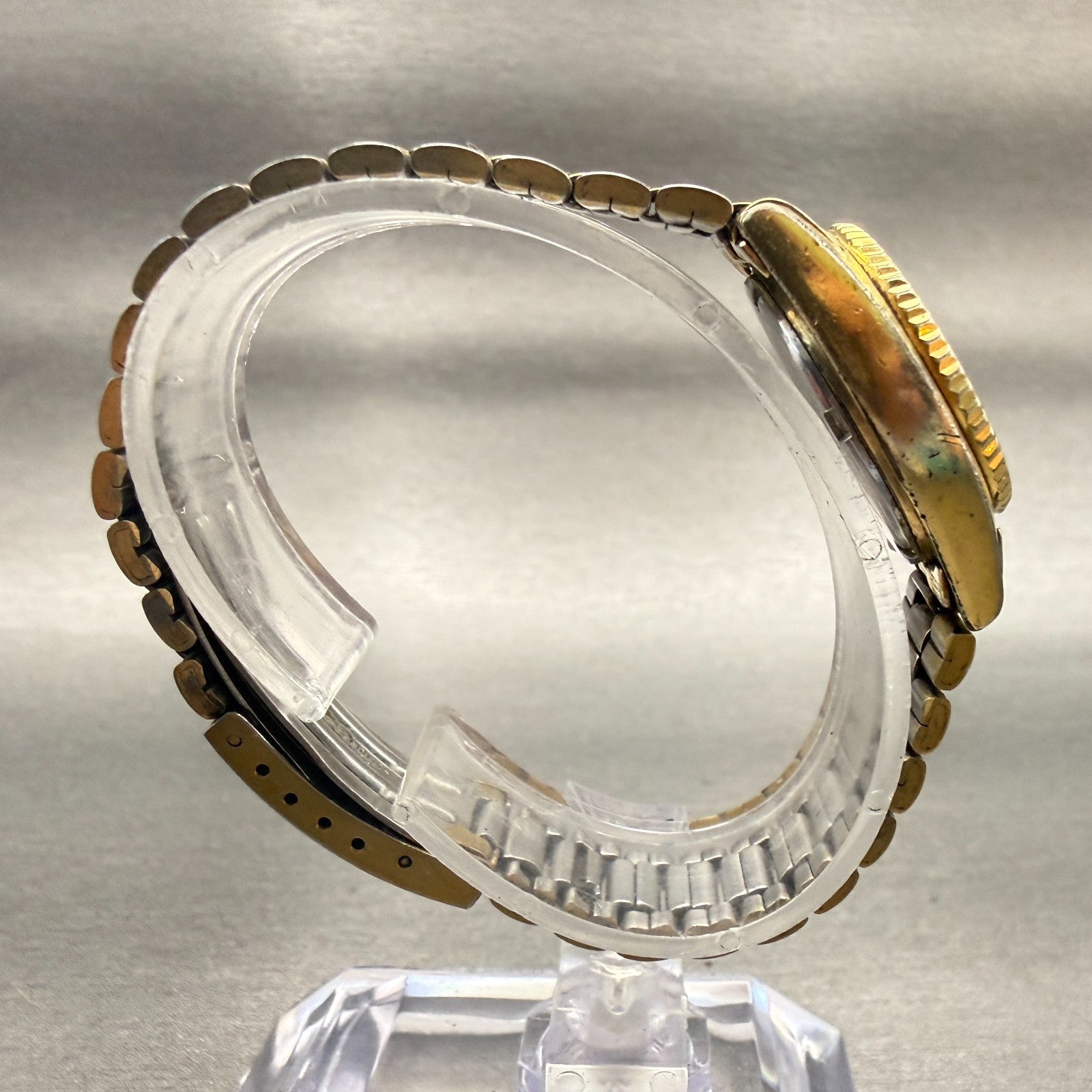 Seiko SQ Watch Women 24mm Gold Dial Gold Tone Daydate Round 2626-0159 New Batt8