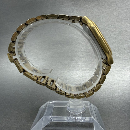 Seiko Tank Watch Men 30mm Gold Dial Gold Tone Rectangle 5y395089 PARTS9