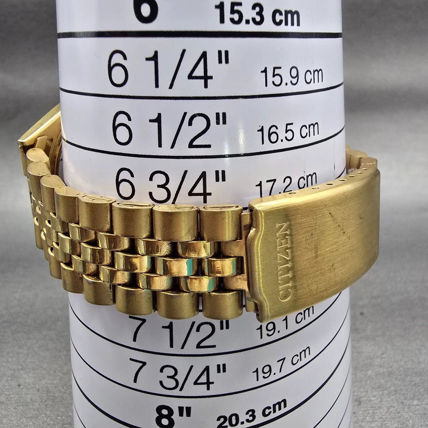 Citizen Watch Men 35mm Gold Dial Gold Tone Daydate Round 6100-R00391 New Battery9