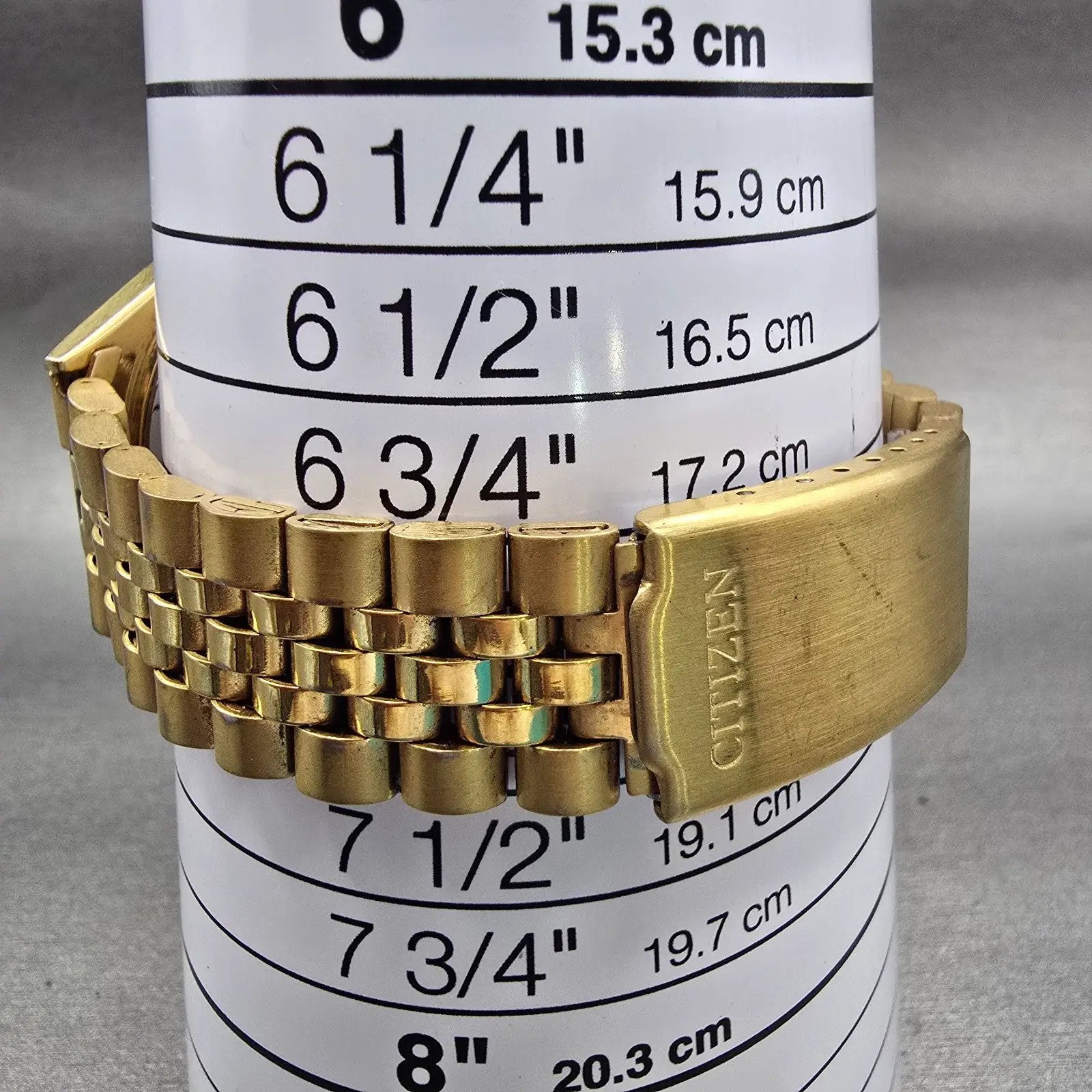 Citizen Watch Men 35mm Gold Dial Gold Tone Daydate Round 6100-R00391 New Battery9