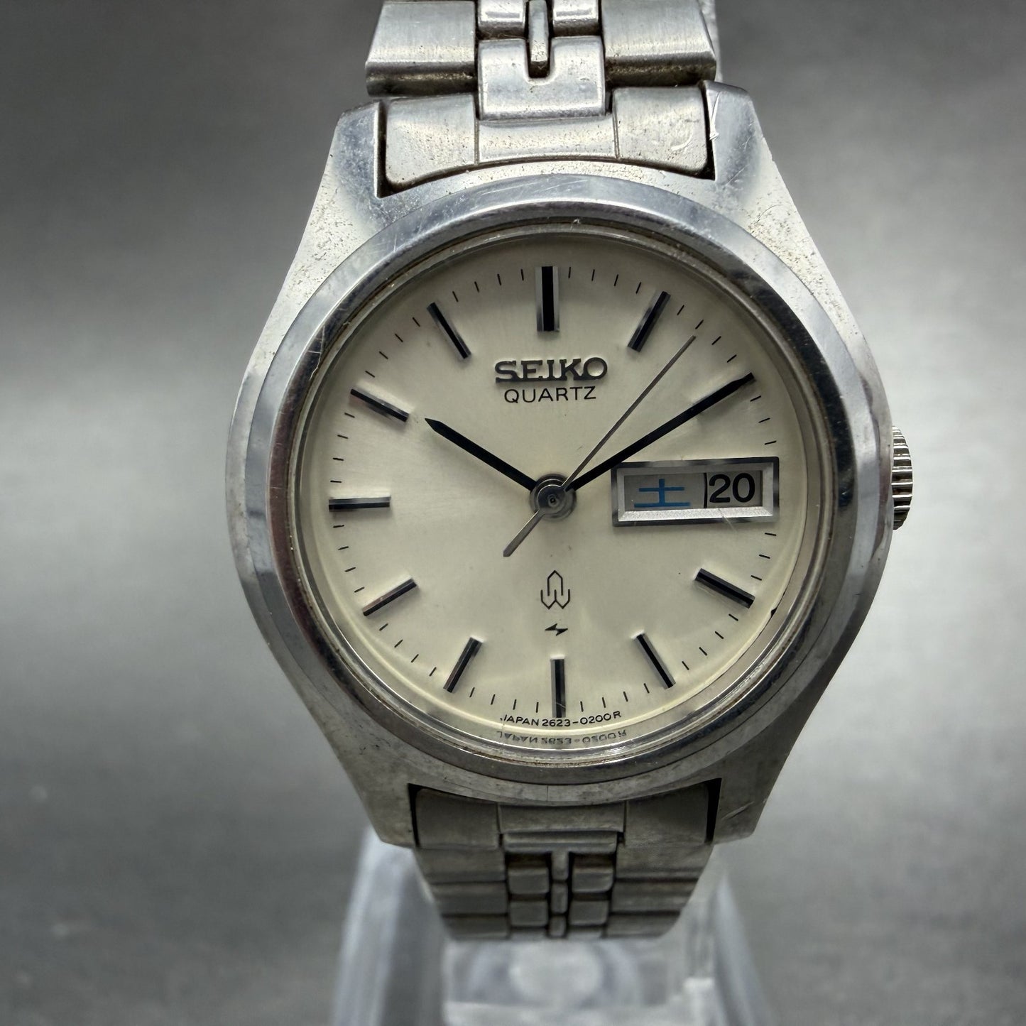 Seiko Watch Women 25mm White Dial Silver Tone Daydate 2623-0170 New Battery1