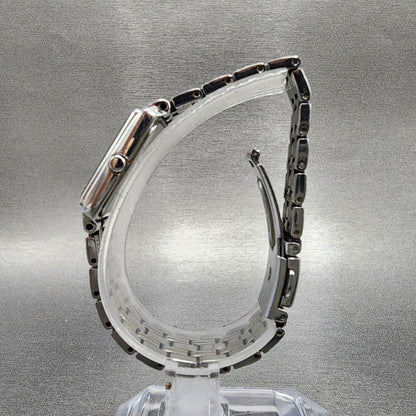 Seiko Solar Tank Watch Women 18mm White Dial Steel Rectangle V114-0AC0 Runs