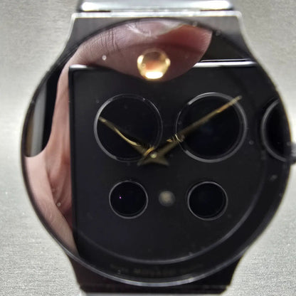 Movado Museum Watch Men 32mm Black Dial Black Tone Round 84-40-880-A PARTS2