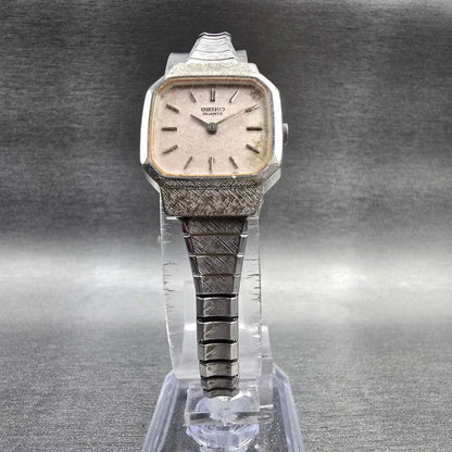 Seiko Watch Women 21mm Silver Dial Silver Tone Rectangle 2320-5119 New Battery4