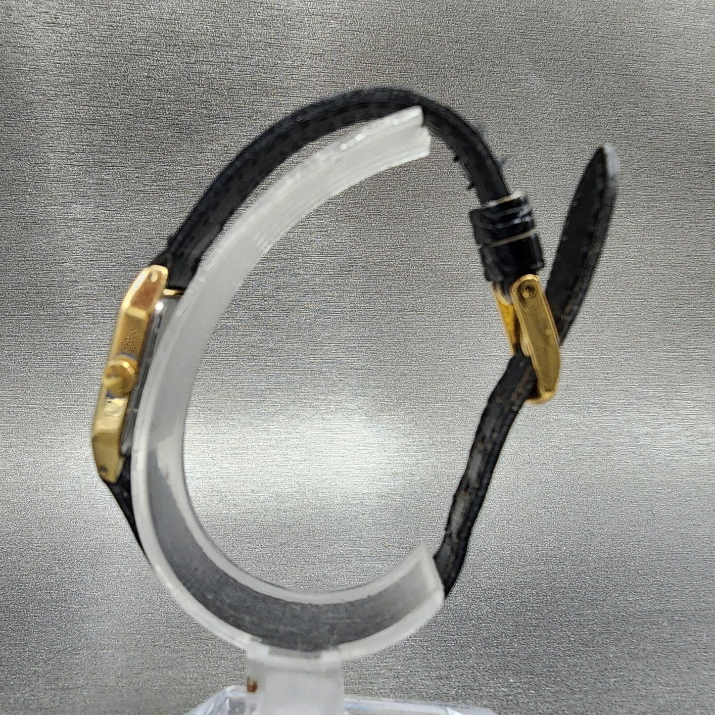 Seiko Tank Watch Women 17mm Black Dial Gold Tone Rectangle V4005538 New Battery6