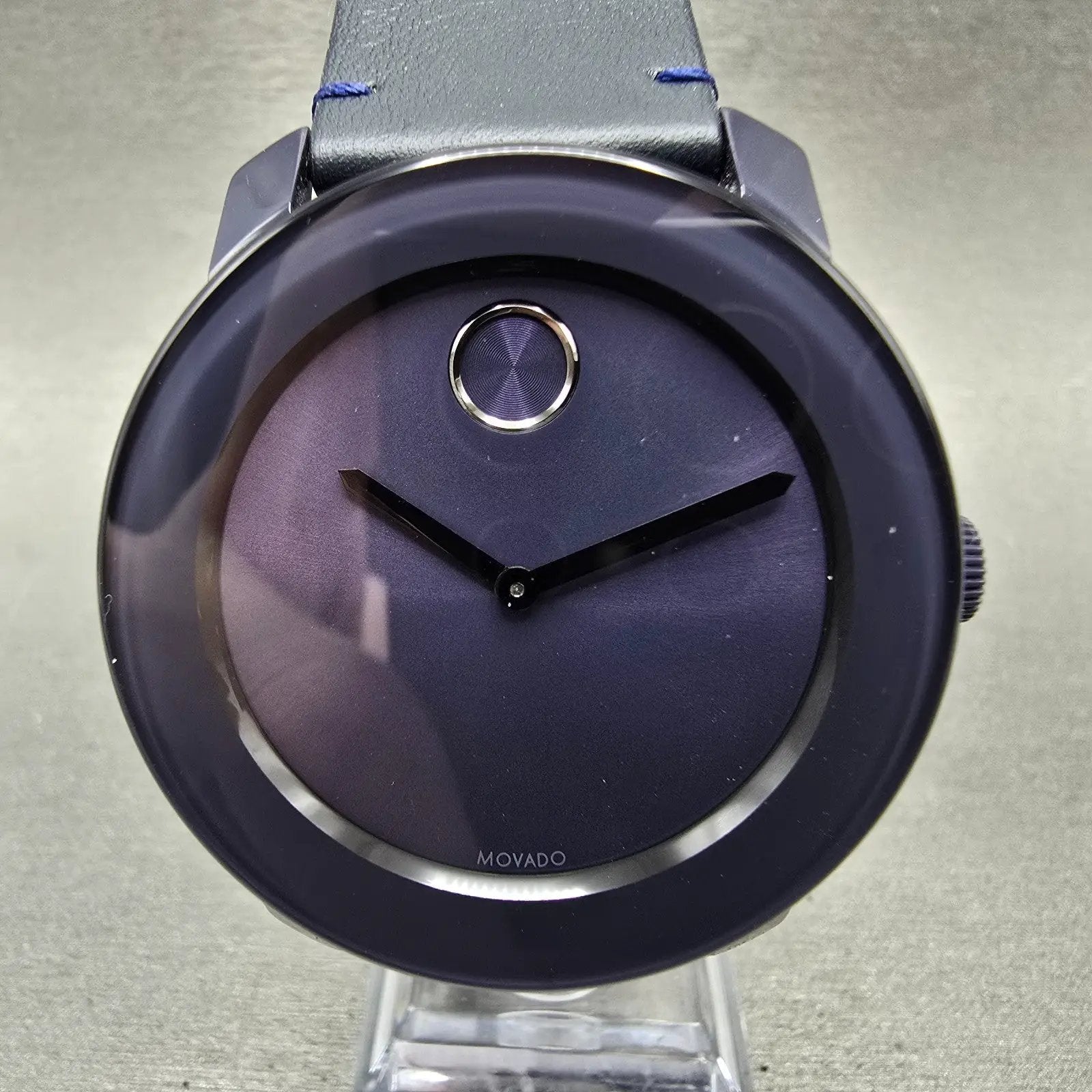 Movado Bold Watch Men 42mm Blue Dial Blue Tone Round 3600370 New Battery0