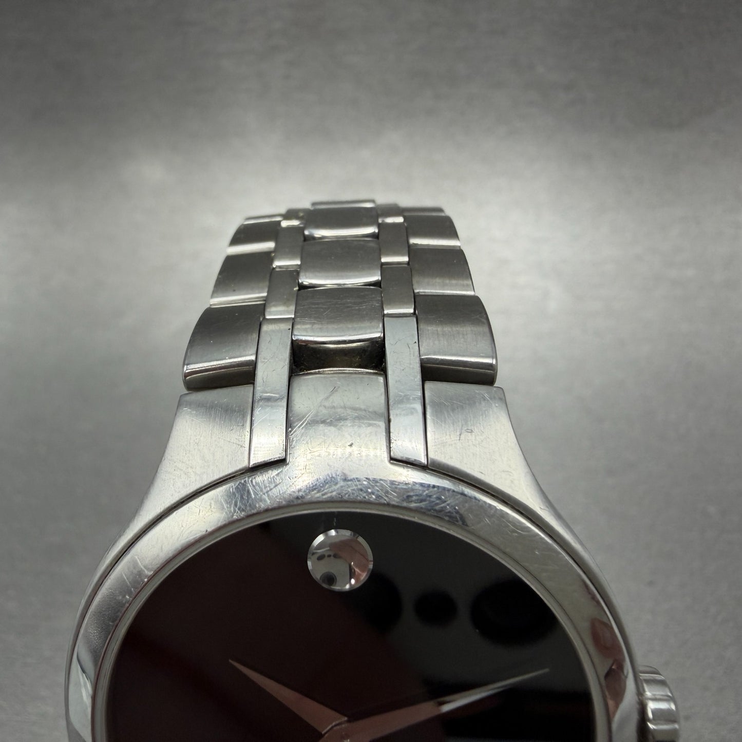 Movado Museum Watch Men 39mm Black Dial Silver Tone 01.1.14.1085 New Battery4