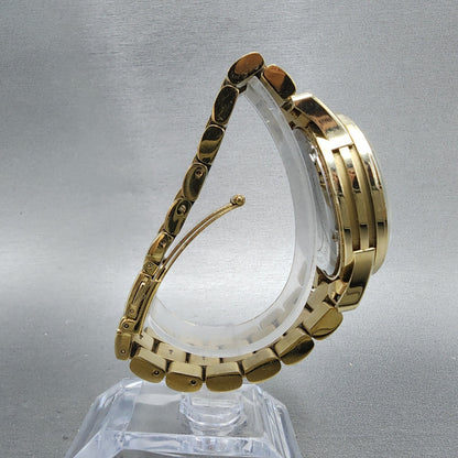 Michael Kors Watch Women 38mm Champagne Dial Gold Tone Date MK-5177 New Battery7