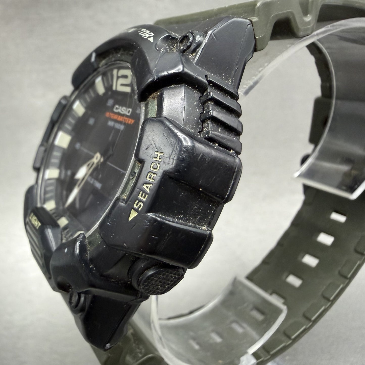 Casio Illuminator Watch Men 48mm Analgo Digital Black Green Alarm Chrono New Bat2