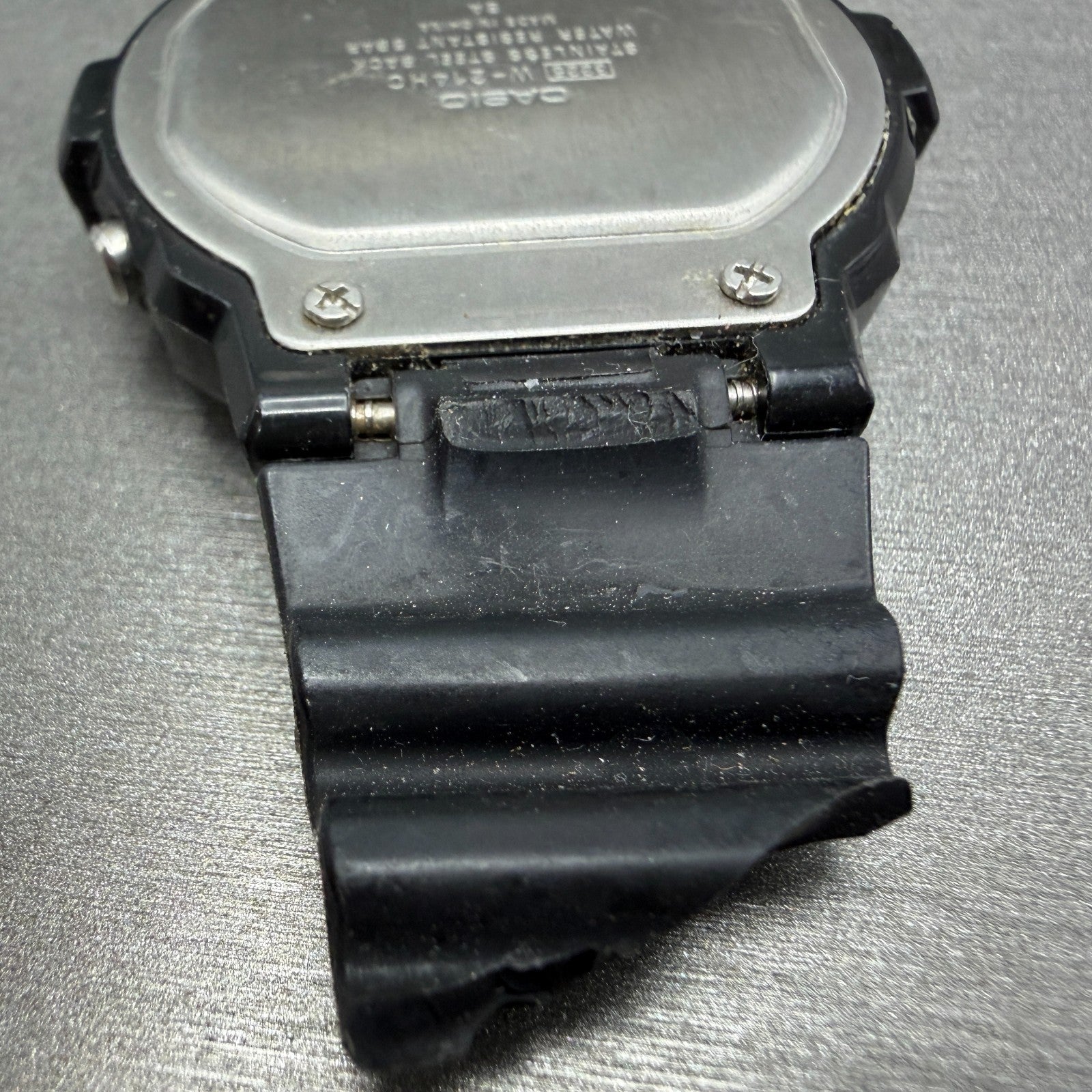 Casio Illuminator W-214HC Watch Men 45mm Black Alarm Chrono Digital New Battery11