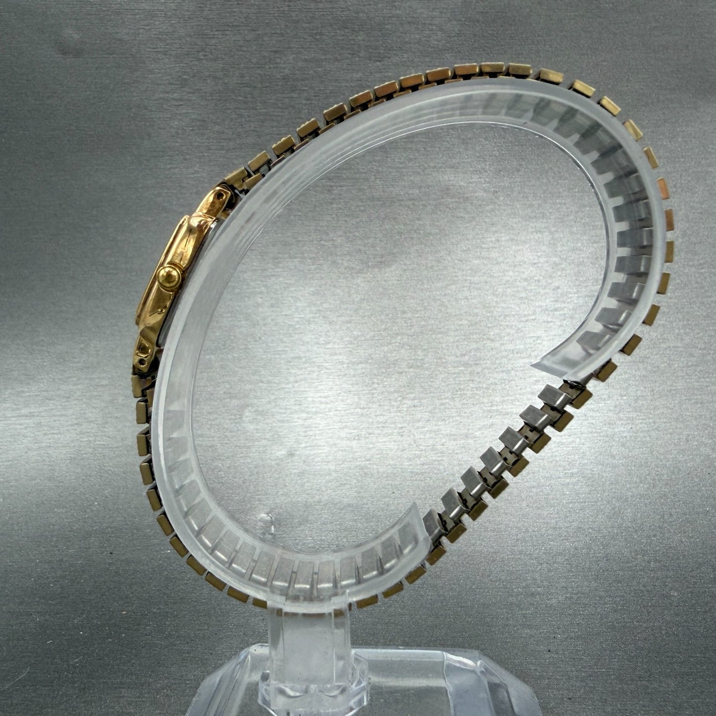 Seiko Watch Women 17mm Black Dial Gold Tone Rectangle 1N00-5K29 New Battery VTG6